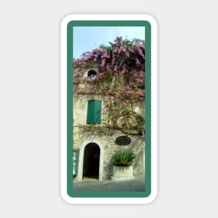 Italian cafe with bougainvillea on the roof Sticker